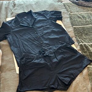 New, GAP Black, women’s, Button-Up Pajama Set